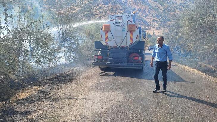 Siirtte tarım arazisindeki yangın ormana sıçramadan söndürüldü