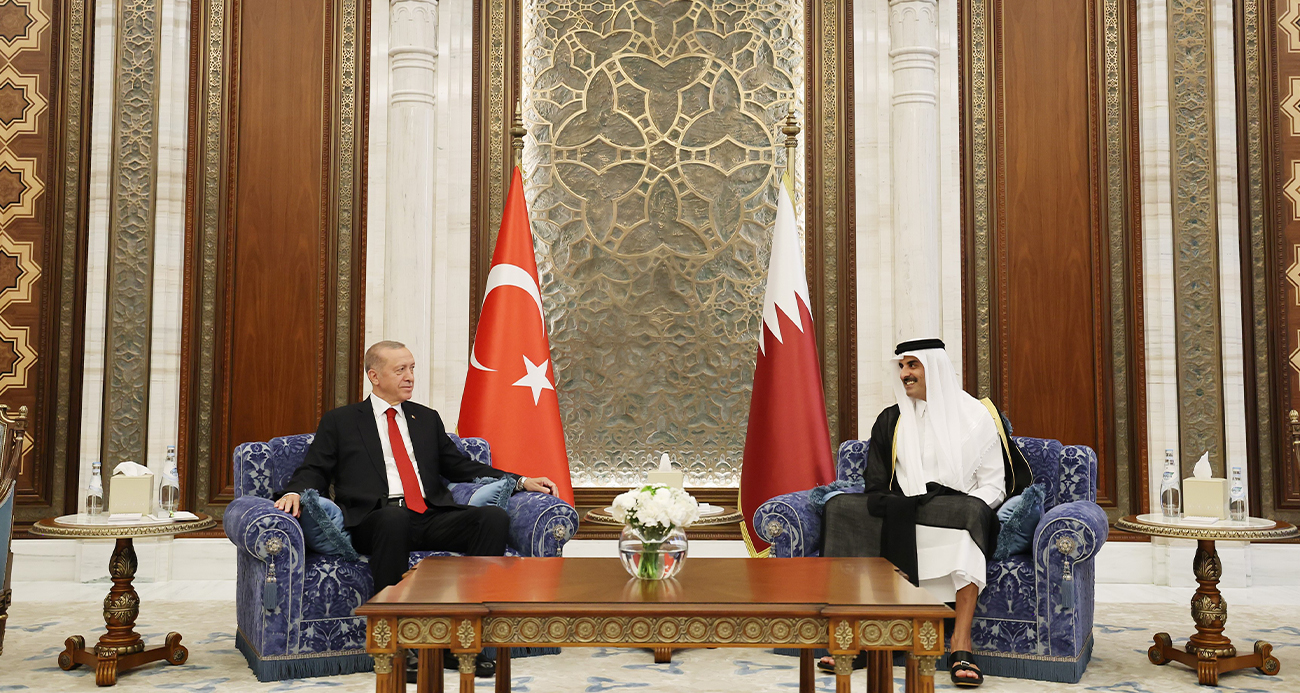 Cumhurbaşkanı Erdoğan Katar Emiri Al Thani ile görüştü