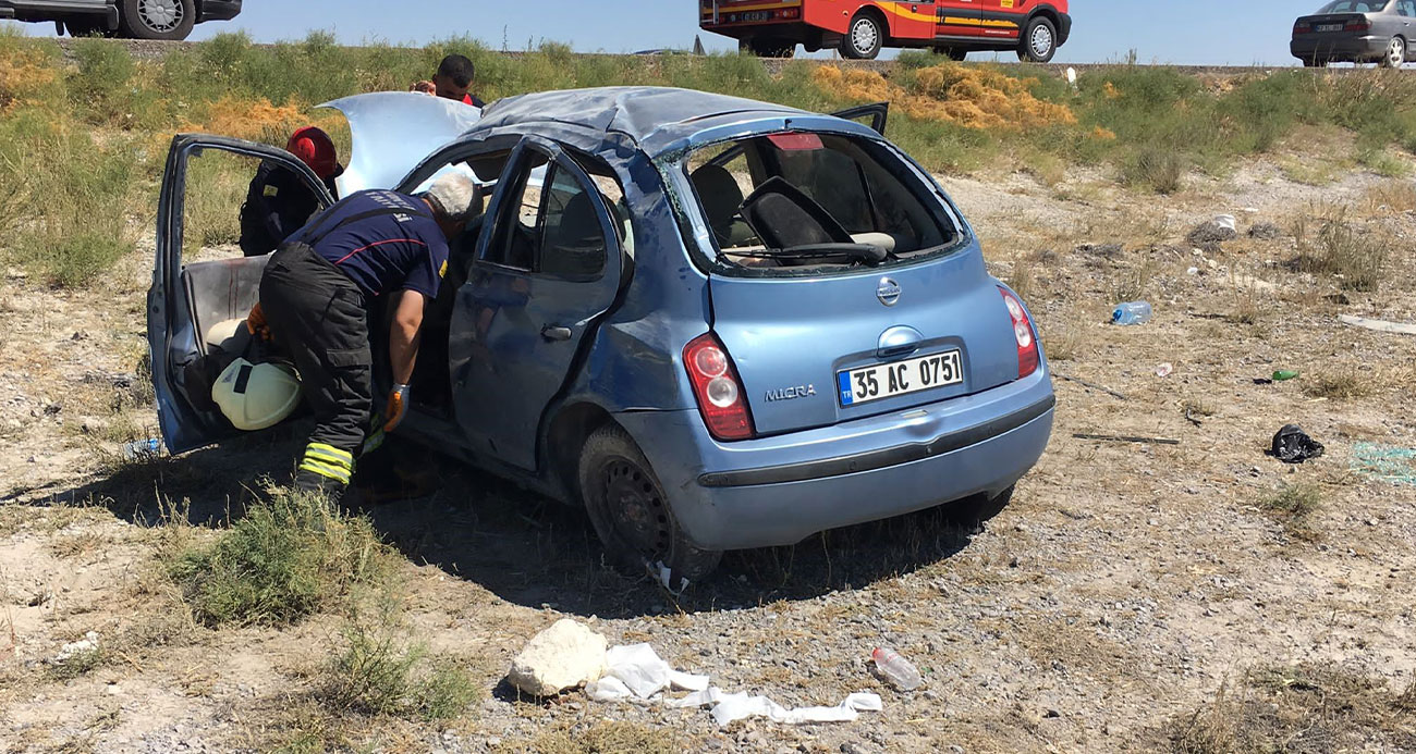 Kontrolden çıkan otomobil takla attı 5 yaralı